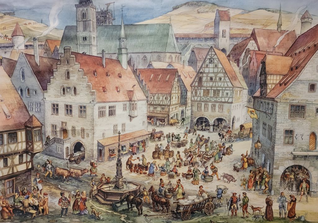 In einer mittelalterlichen Stadt